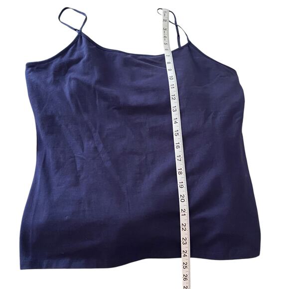 2 A Tee Navy Blue Spaghetti Strap Undershirt Tank Top Size XL Cotton/Spandex - Picture 4 of 5